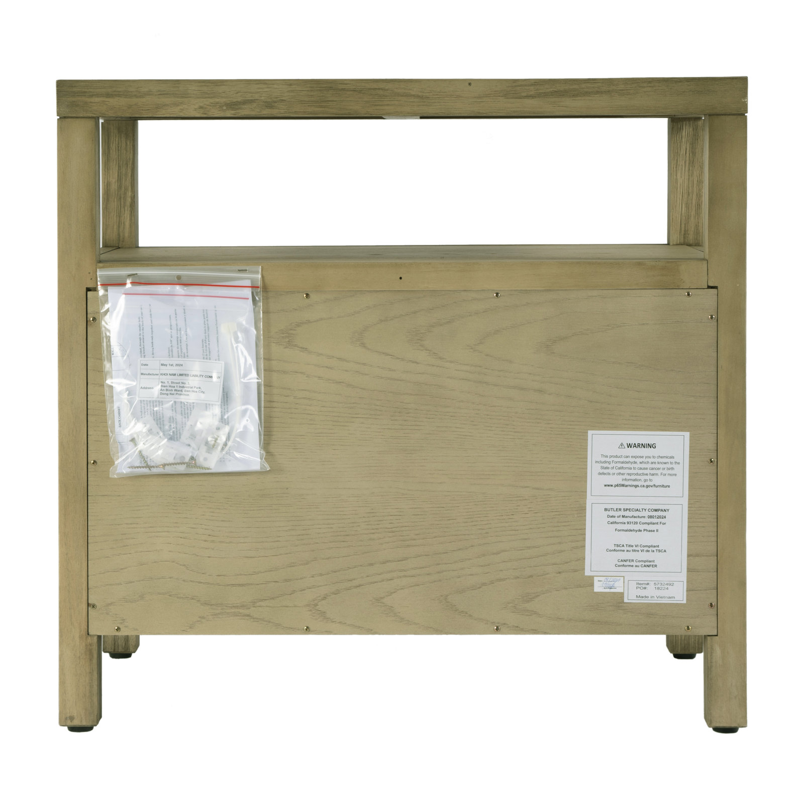 Celine 28" Acacia Nightstand, Light Oak