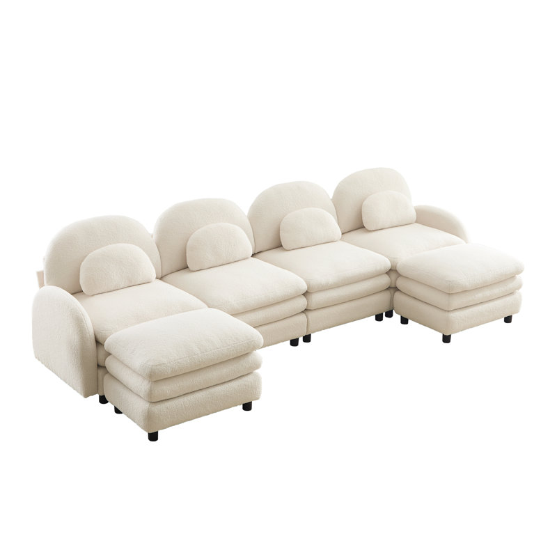 Cloud Comfort Sectionals, Teddy 4 Seat Modern Modular Home Sofa