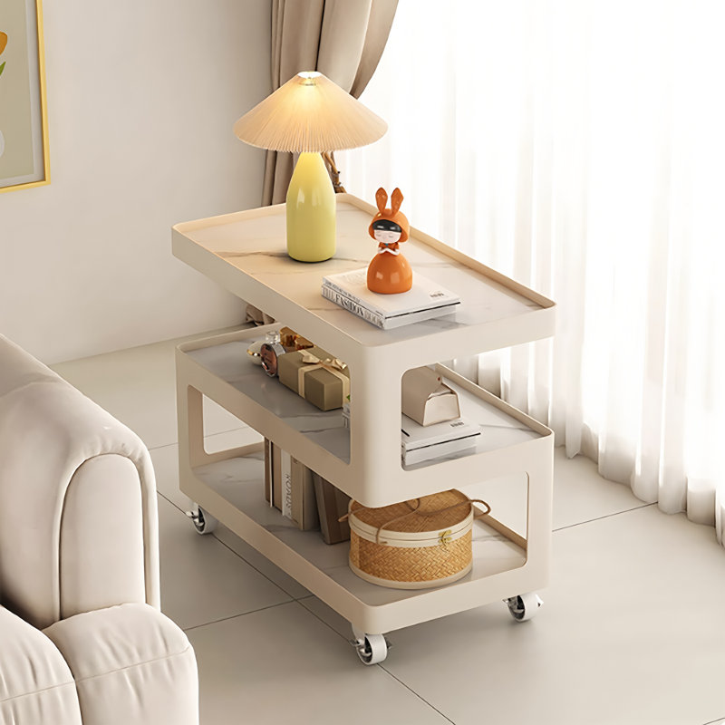 Table d'appoint mobile de style crème