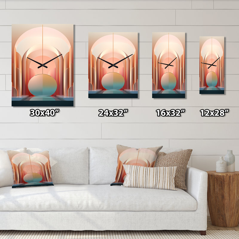 Moon Fases Circulaire Minimalisme Pastel III - Très grandes horloges murales géométriques modernes
