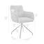 Chaise d'appoint Flannor en tissu gris anthracite et pieds en métal noir