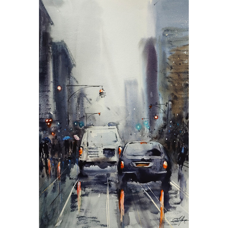 Jour de pluie sur la ville urbaine | Art esthétique | Achintya Hazra