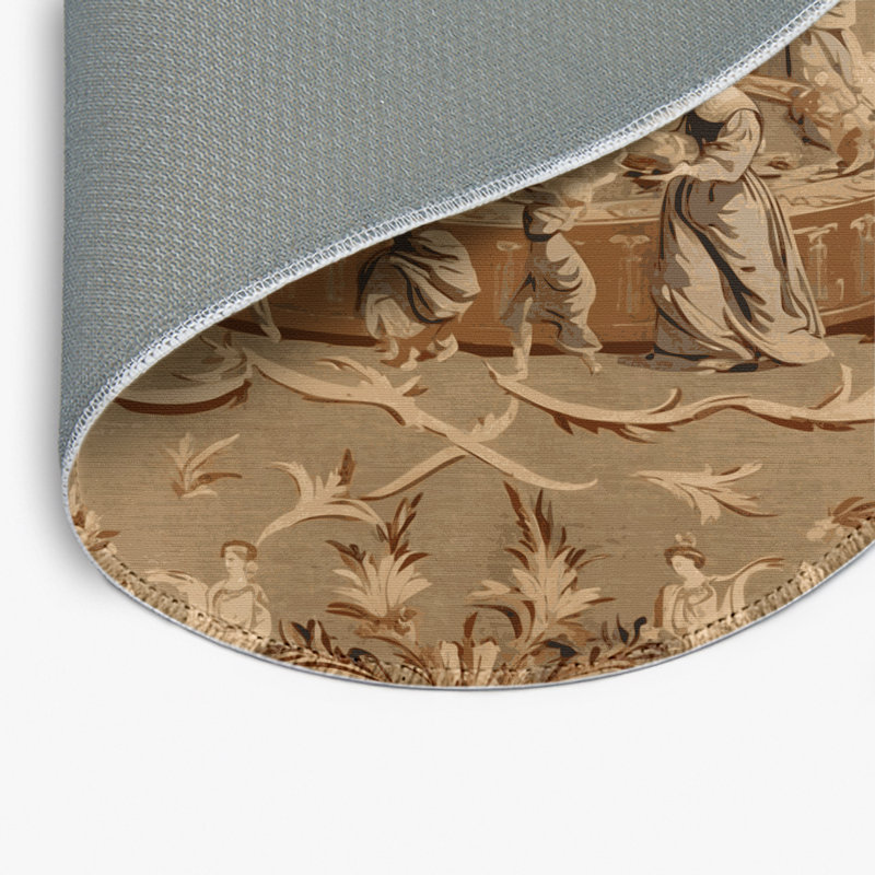 Tapis d'intérieur et d'extérieur brun français, Rond 5 pi