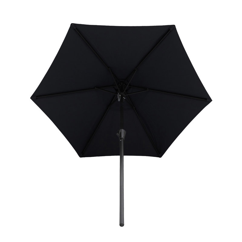 Parasol de table d'extérieur 7,5 pi Chittenden, Noir, 7,5 pi