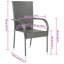 Ensemble de 6 chaises de salle à manger vidaXL en PE gris, acier thermolaqué-1535491883