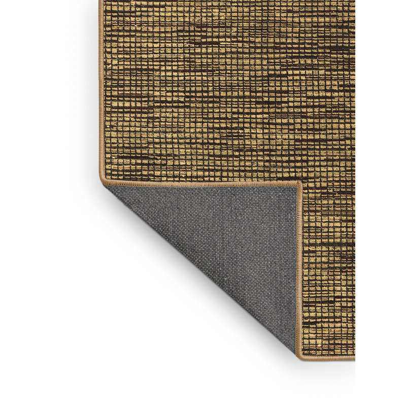 Tapis en laine / polyester tissé à la machine en noir / beige, Tapis de couloir 2 pi x 5 pi