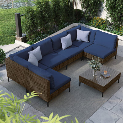 7 Piece Sectional Seating Group With Cushions