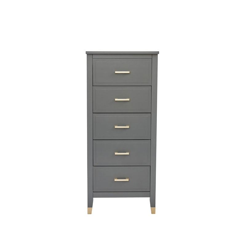 Olivette 5 - Drawer Chest of Drawers, Grey