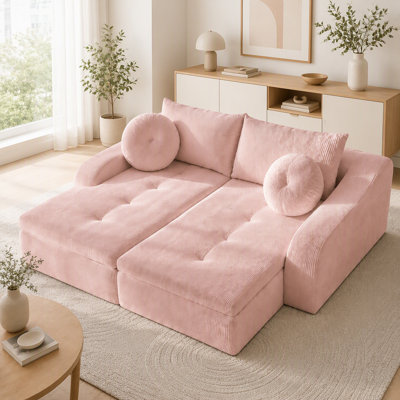 Ensemble de chaise longue simple de 76 po de largeur, revêtement gauche et droit, revêtement en velours côtelé doux pour la peau, noir