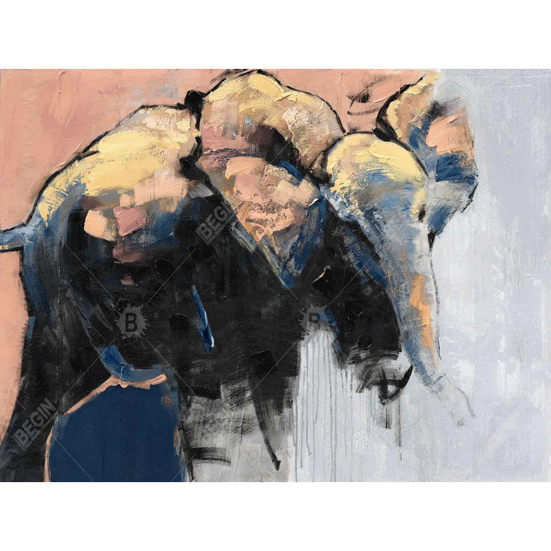 Abstract Elephant Gray Canvas - Modern Home Decor Wall Art