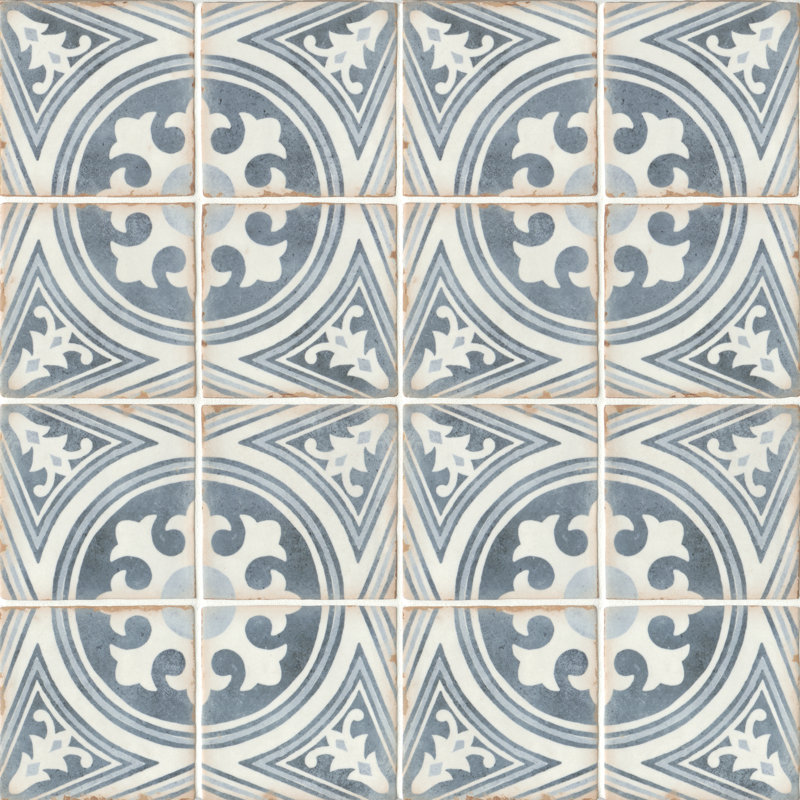 Casablanca 5" x 5" Ceramic Patterned Floor Use Tile, Anfa