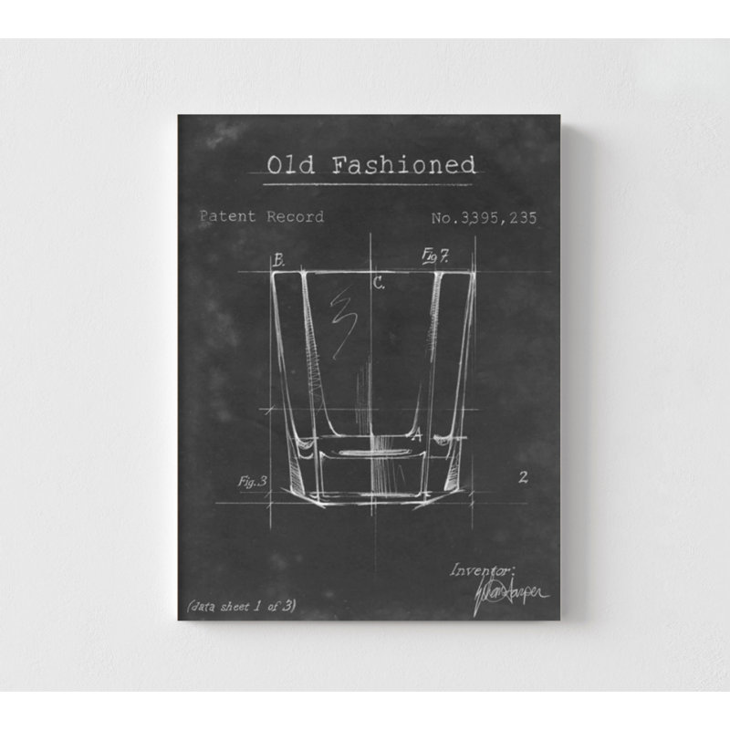 «Erving Old Fashioned Glass», plan encadré en verre, art mural Happy Hour, art mural de bar, enseignes à l'ancienne, décor à l'ancienne, art mural encadré