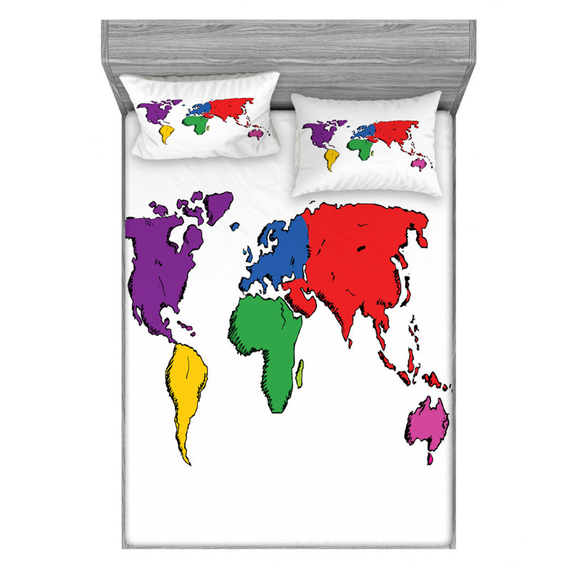 Microfiber Sheet Set, Queen Sheet Set + Fitted Sheet + 2 Pillowcases