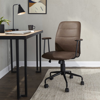 Chaise de bureau en similicuir espresso