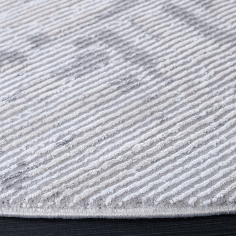 Slate Performance Abstract Rug, Round 6'7"
