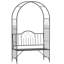 Treillis en métal avec banc pour l'extérieur - 484 lb Capacité de poids, arche et décoration à finition noire, capacité