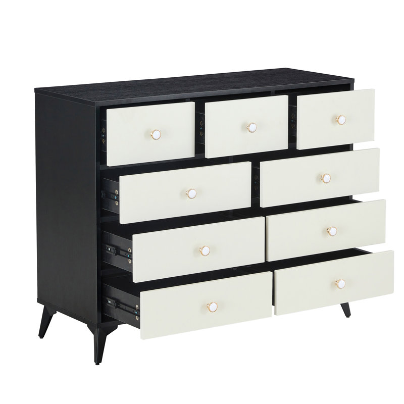 Commode 9 tiroirs (commode), Noir