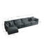 Canapé modulaire modulaire pour le salon, canapé en U convertible 5 places avec 1 repose-pieds chenille-962137635