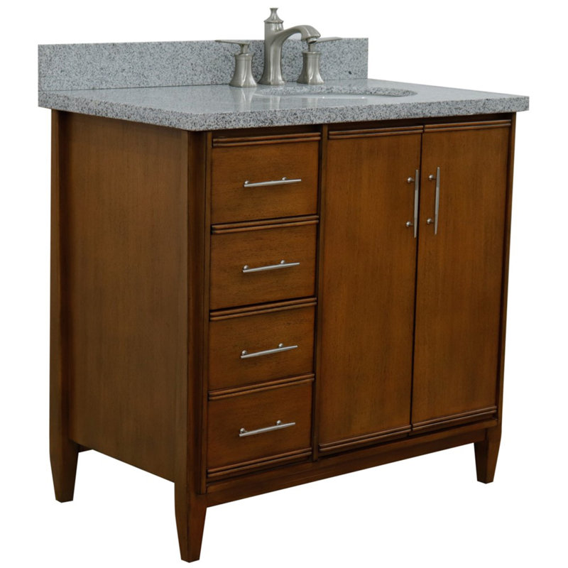 Ensemble de meuble-lavabo simple 37 po, gris