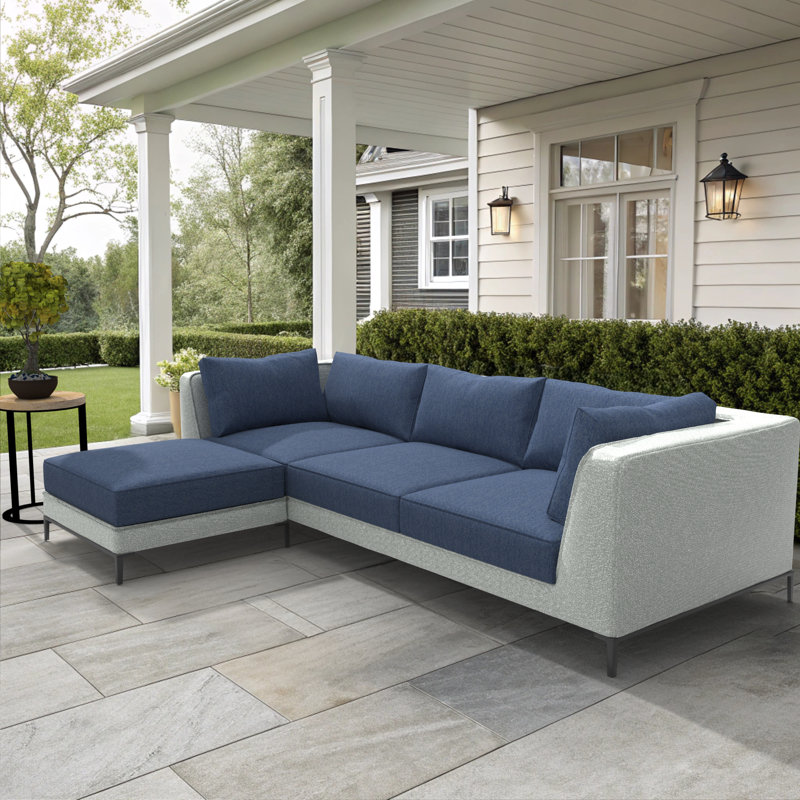 Indoor/Outdoor Sectional Sofa Replacement Cushions Set, 5 Inch, Navy Blue