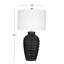 Lampe de table Hale avec base en ciment et abat-jour tambour noir