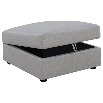 Austin Grey Square Upholstered Storage Ottoman
