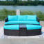 Chaise longue d'extérieur 5 pièces en osier avec coussins et table Toni-2562885-16132612