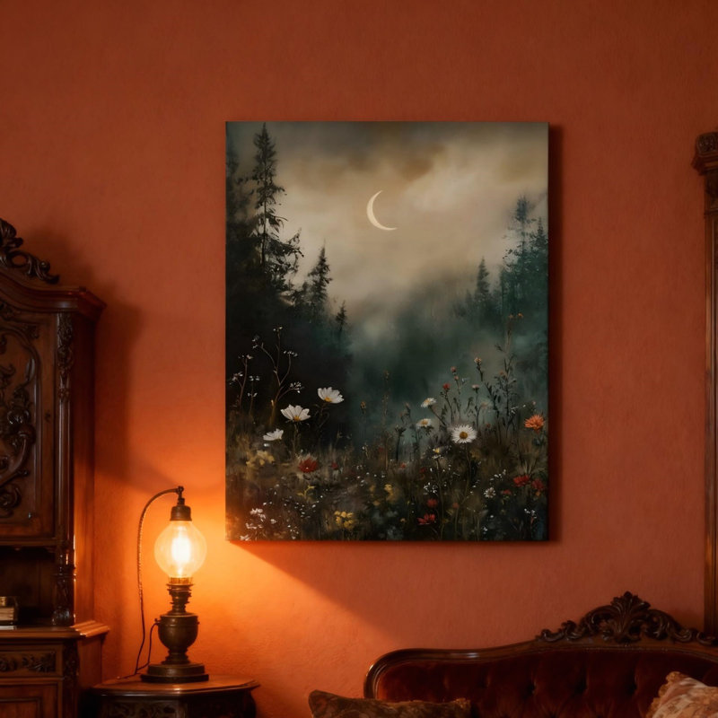 «Dark Flower Field», affiche murale non encadrée 24 po x 36 po