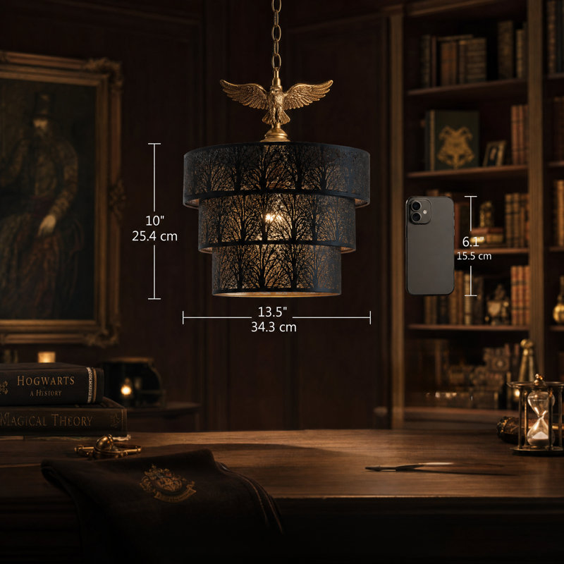 Metal Lamp Shade in Black, black 13.5×10"