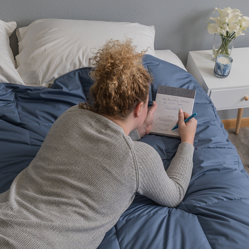  Édredon en duvet moyen C105, Très grand édredon, Bleu denim