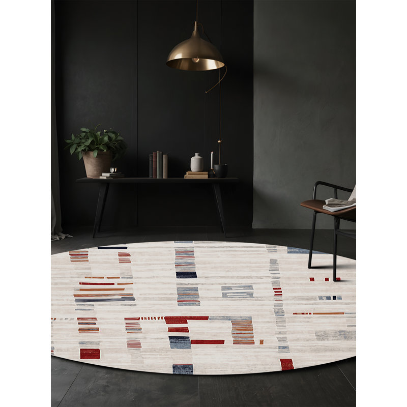 Tapis beige soyeux et moelleux, Rectangle 7 pi x 10 pi