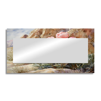 Peonies In The Rocky Foothills I - Floral Accent Wall Mirror - Printed On Metal