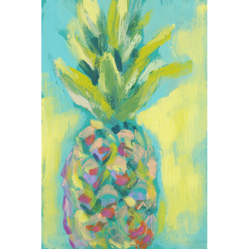 Vibrant Pineapple II by Jennifer Goldberger - Wrapped Canvas Print, 30cm H x 20cm W x 3.8cm D