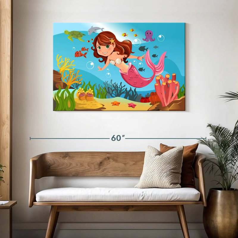 Ashelle sirène sous-marine, H 30 po x l 45 po