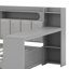 Full Size Daybed With Storage Shelves And Upholstered Headboard, Corner Bed Frame With L-Shaped Bookcase, Drawer-1072477199