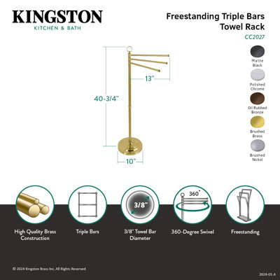 Porte-serviettes autoportant triple Kingston Kingston