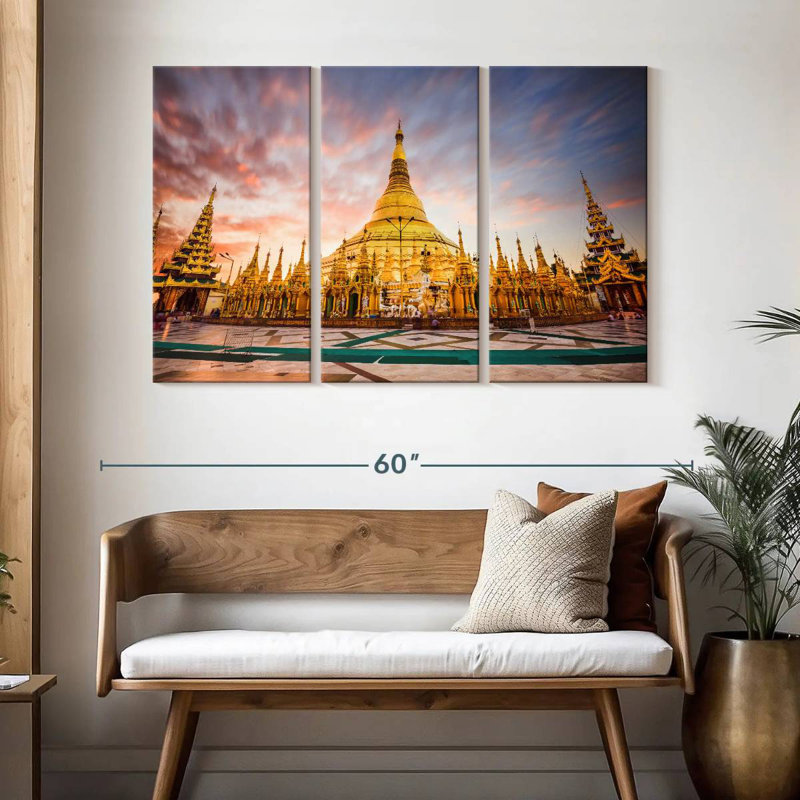 Pagode Shwedagon, Myhara, H 32 po x l 50 po