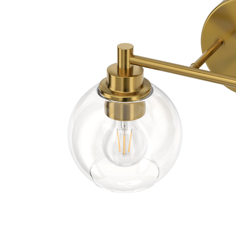 Shelburn Dimmable Vanity Light, Matte Black/Antique Brass, 2