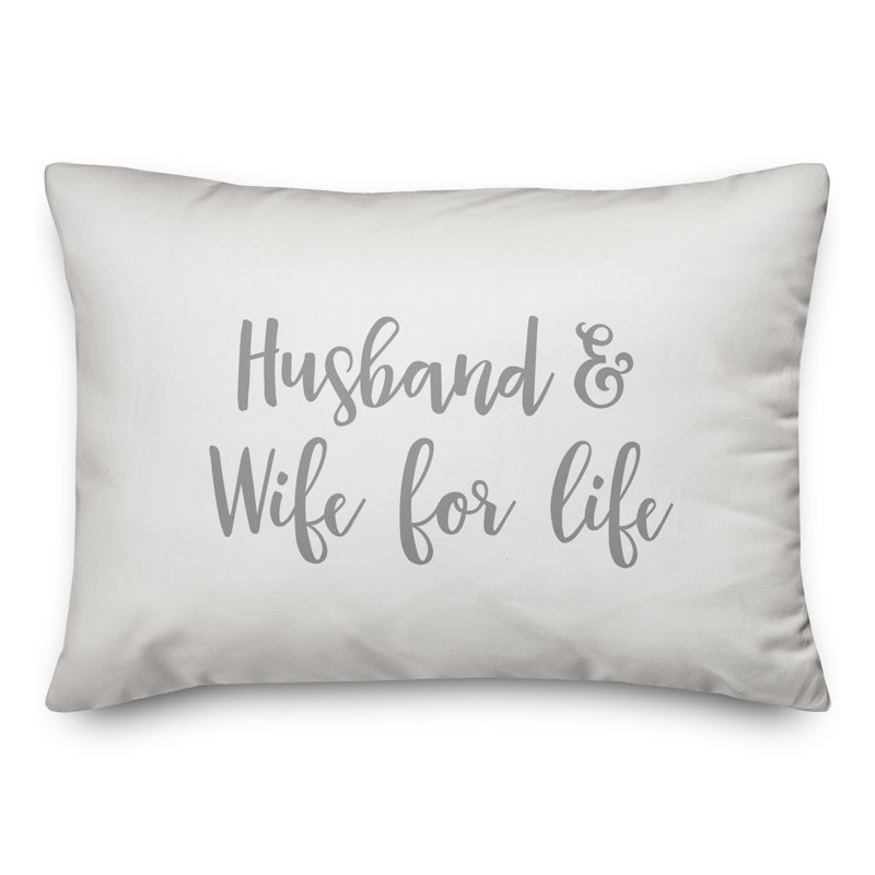  Coussin Husband & Wife For Life, Gris / blanc