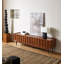 Console télé en bois massif de style Mid-Century avec façade d'armoire à lattes verticales-1371436220