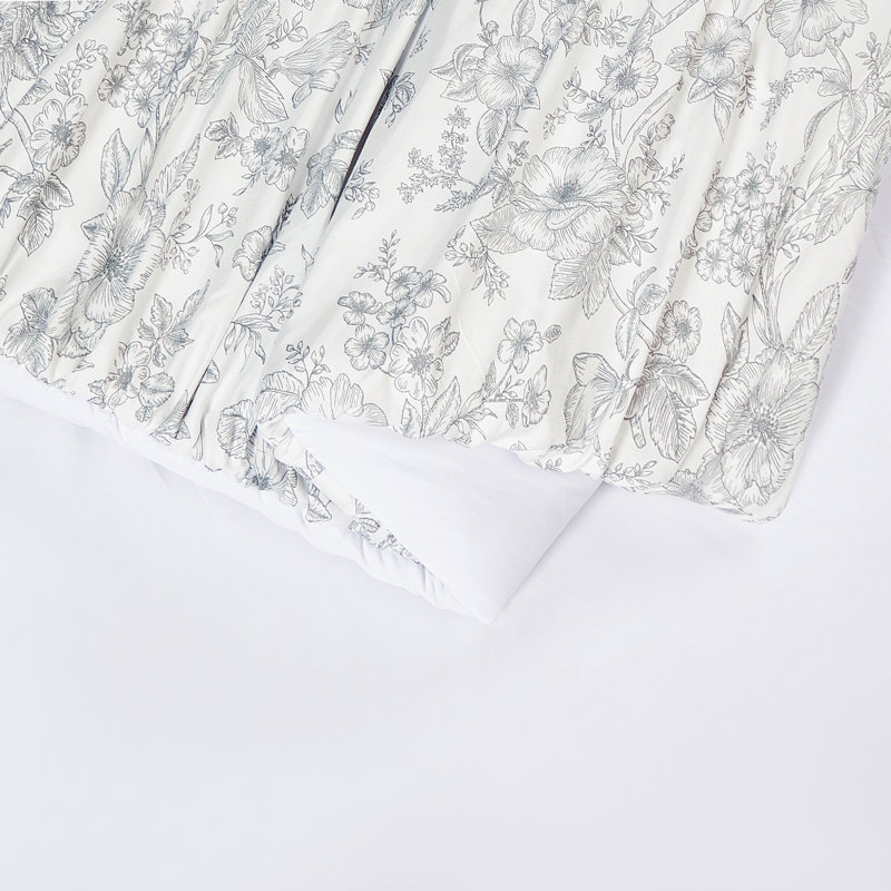 Ensemble d'édredon texturé Floral Toile, Édredon pour très grand lit + 2 taies décorativ