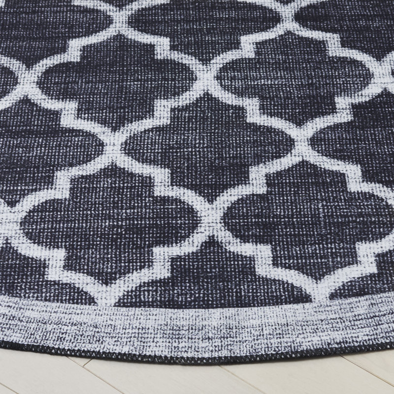 Tradell Machine Washable Performance Geometric Rug, Round 6'