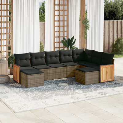 Ensemble de canapé de jardin Vidaxl gris