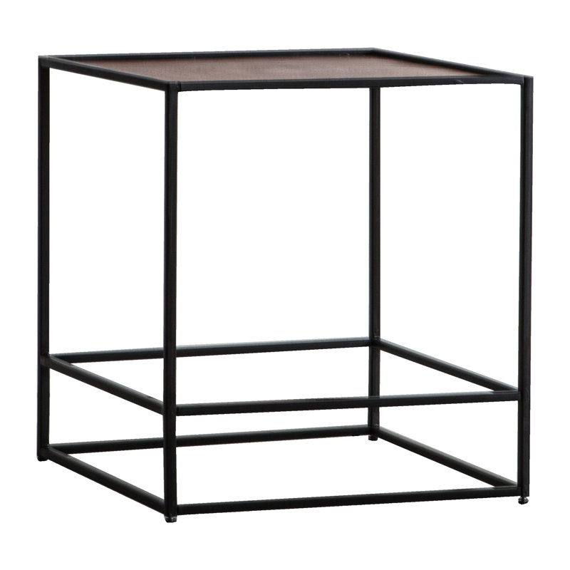 Sabrina Glass Top Frame End Table