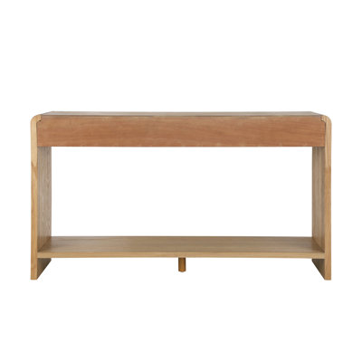 Modern 3-Drawer Console Table With Vertical Slats, Round Edge Design, Perfect For Entryway, Hallway Or Behind Sofa