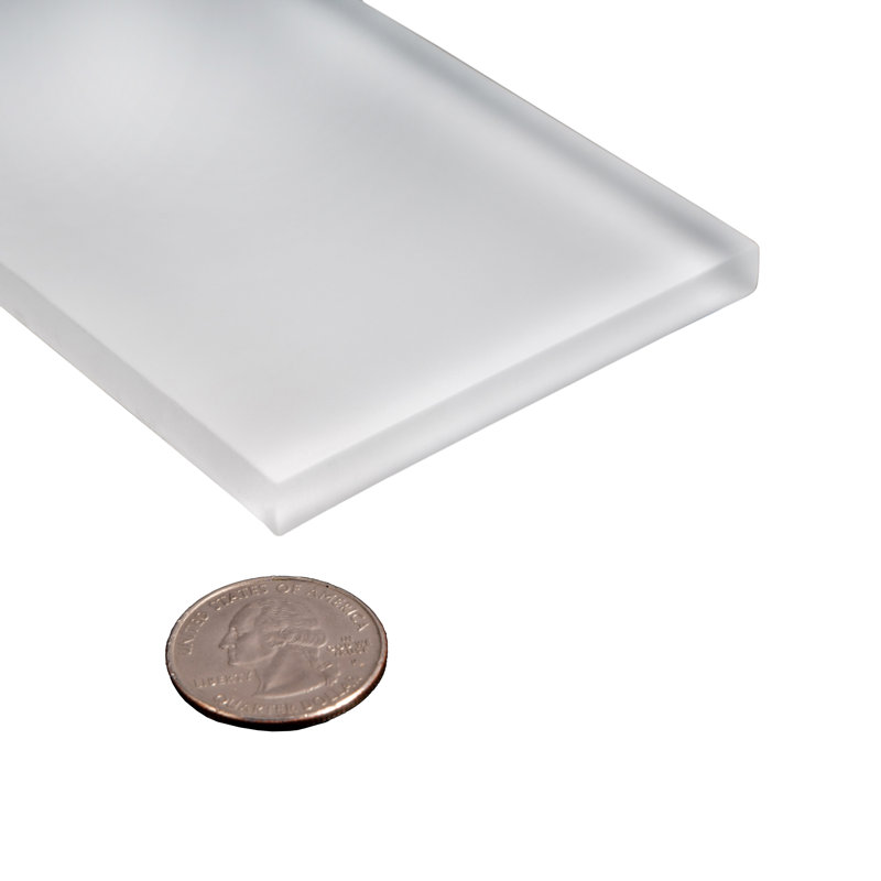 6'' x 3'' Glass Subway Wall Tile, White