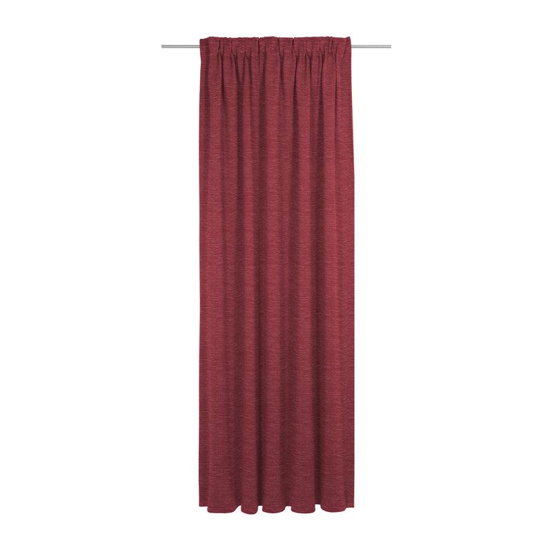 Polyacrylic Opaque Pinch Pleat Curtain Panel, Red, 132cm Width x 295cm Drop