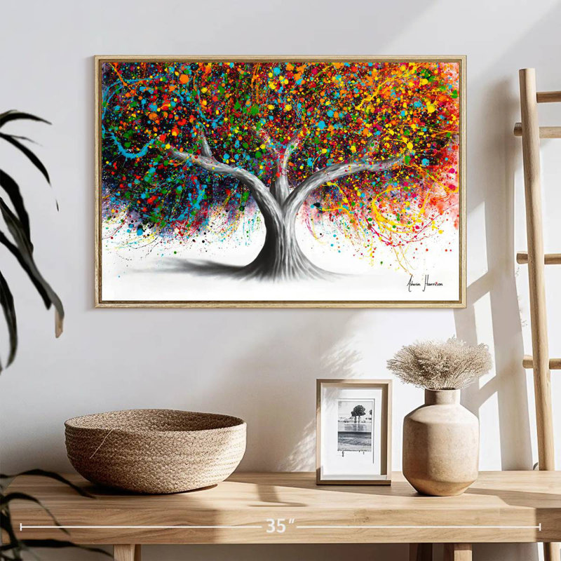 Arbre de célébration, Cadre flottant en bois naturel, 25 po x 17 po
