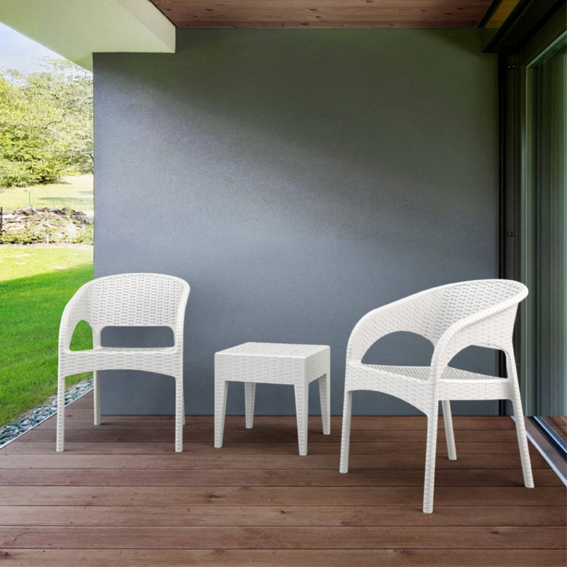 2 - Person Patio Conversation Set, White