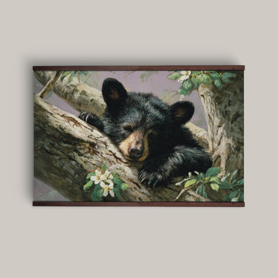 Tapisserie d'art ours noir sur toile